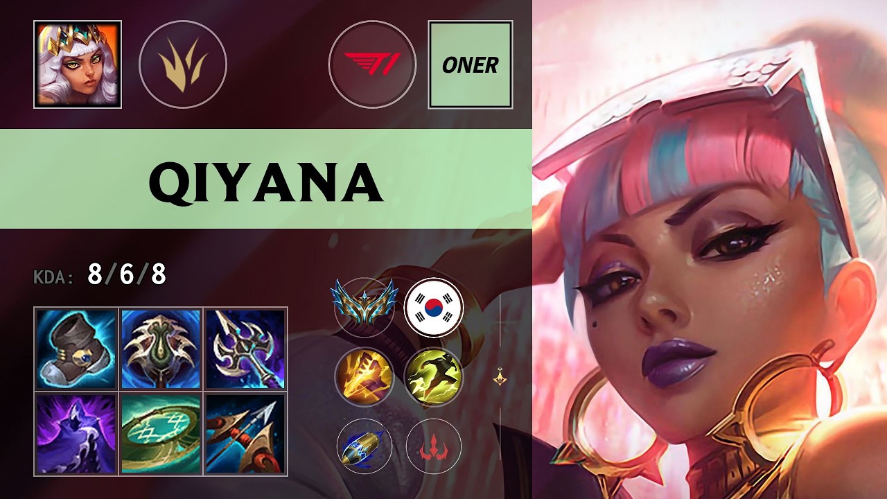 (T1 Oner) Qiyana Jungle vs Lee Sin - KR Challenger Patch 26.12