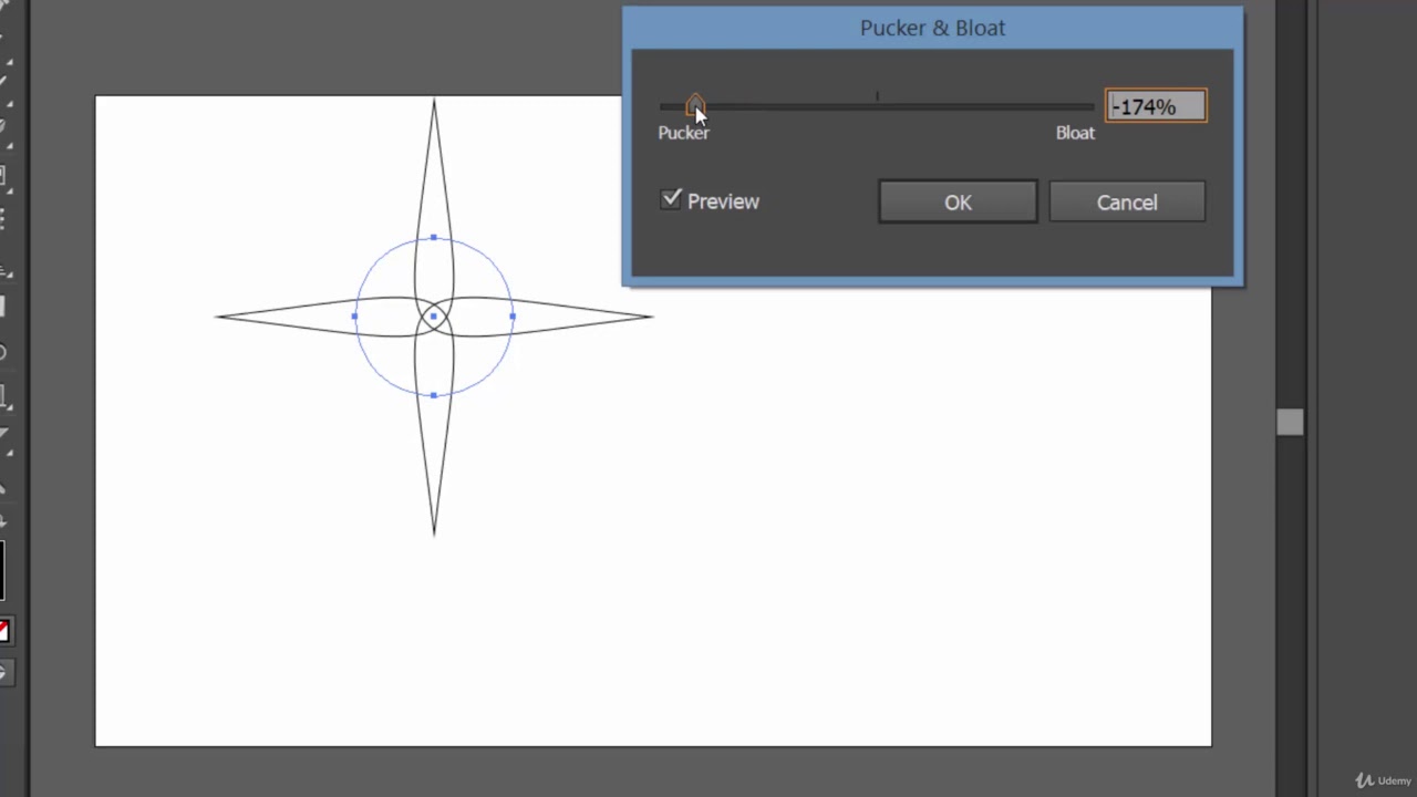 Pucker and Bloat Effect adobe illustrator
