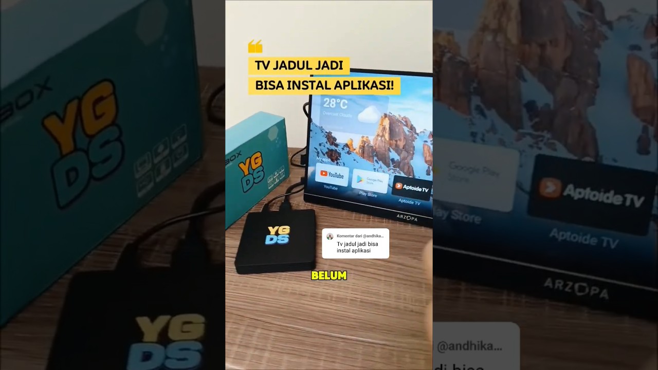Bisa install banyak aplikasi, cuma pasang setop box (stb) android tv box YGDS di tv jadul!