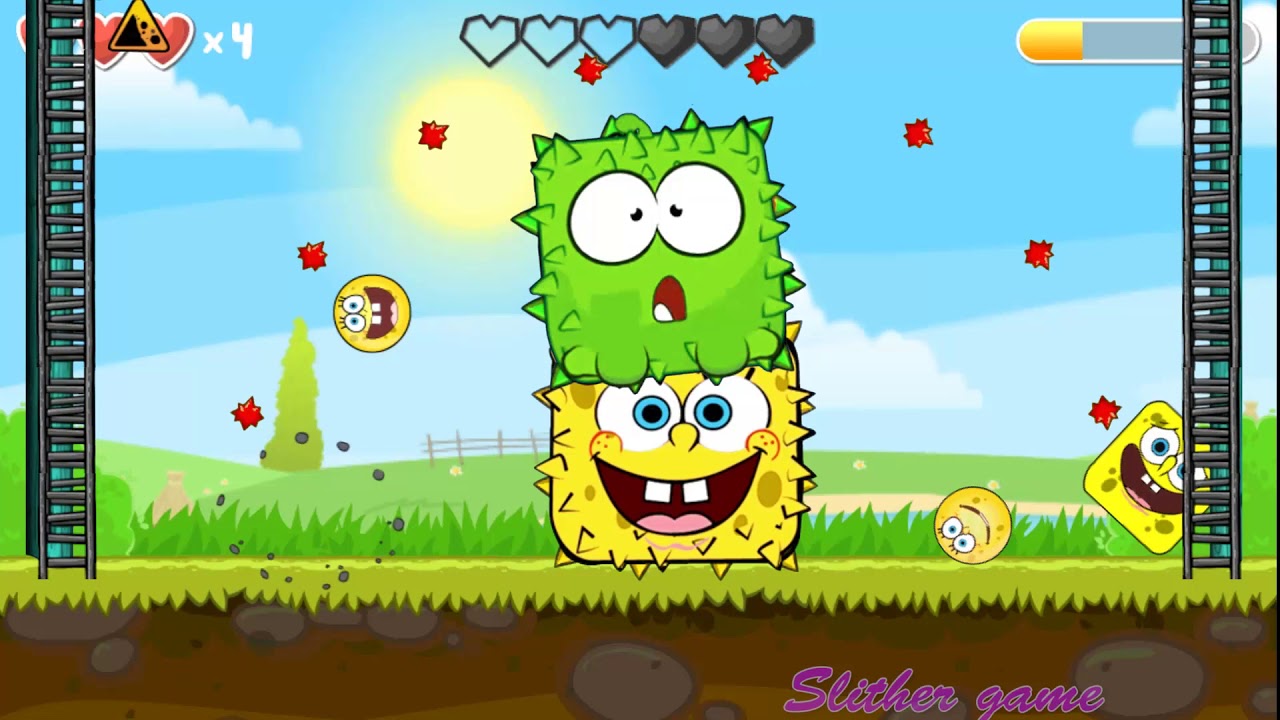 RED BALL 4 (OM NOM + SPONGE BOB) BALL 'FUSION BATTLE' with (SPONGE BOB + OM NOM) BOSSES VOLUME 1 & 5