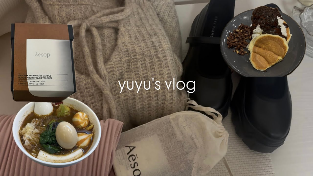 vlog_あつ森のアプデ日🍑ホテルの部屋作り.橋本のカフェでティータイムと購入品紹介.コスメ収納.推しとお揃いキャンドル🌿🫧