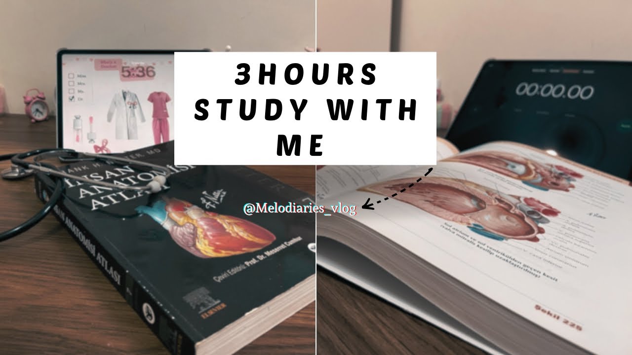 3 SAAT DERS ÇALIŞMAK | Med student study vlog 🩺,sessiz vlog📚 #study_vlog #medicalschool #studywithme