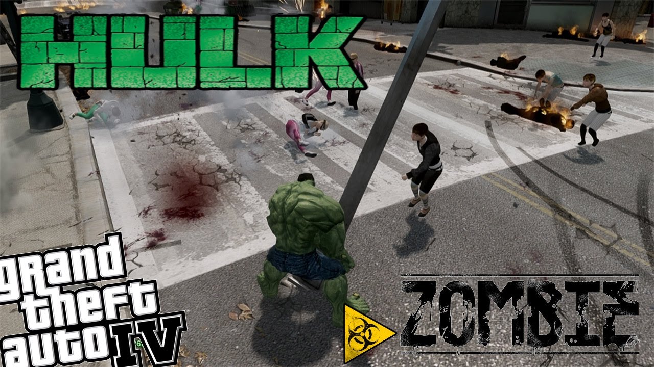 GTA IV Zombie Apocalypse Mod - Episode 8 - Hulk vs Zombie Apocalypse + Tsunami Mod!