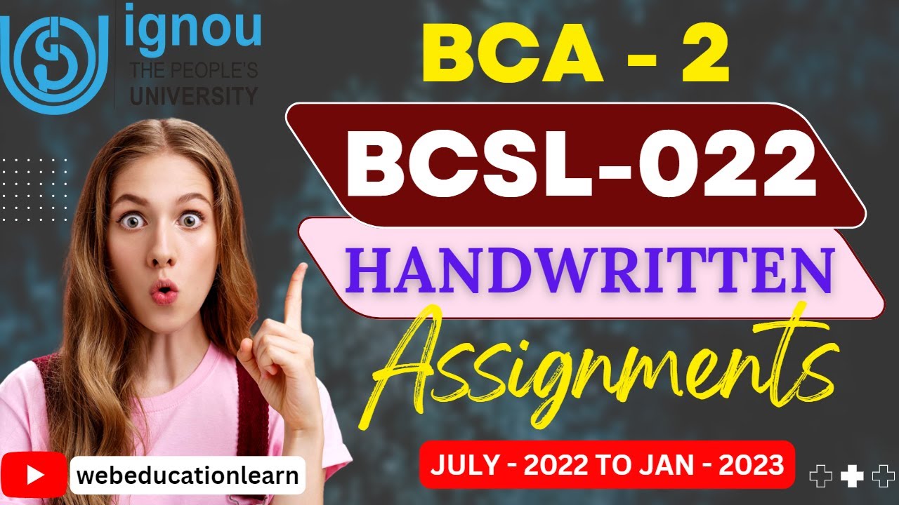 BCSL-022 | Handwritten Assignments| BCA- 2 | IGNOU BCA Assignments | 2022-2023 | #ignou  #bca #free