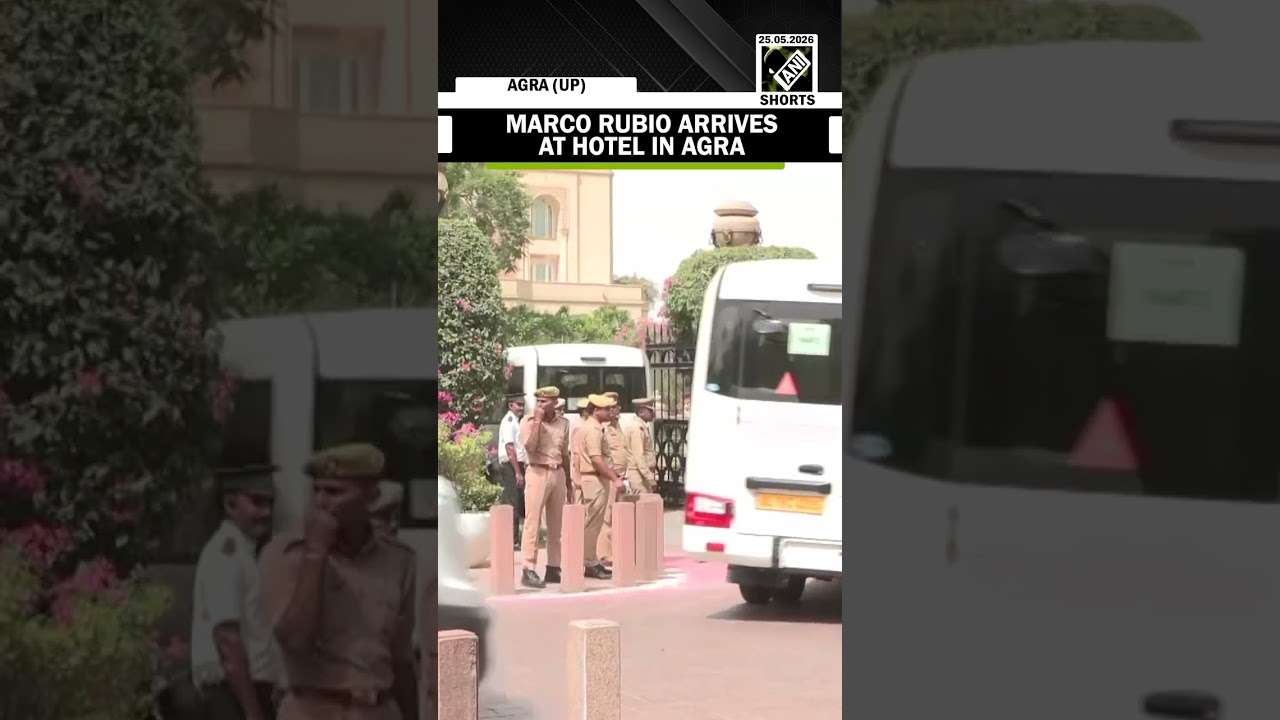 U.S. Secretary of State Marco Rubio arrives at &lsquo;Amar Vilas&rsquo; hotel from Agra airport
