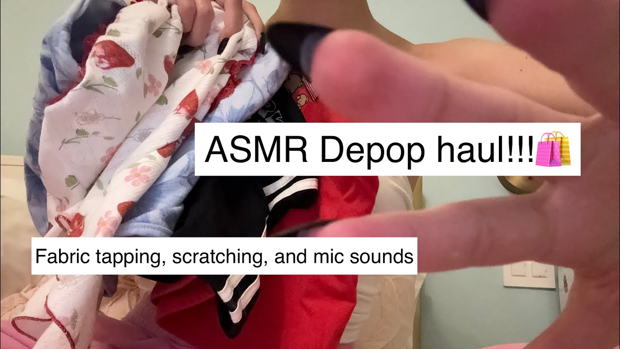 ASMR Depop haul! | Fabric scratching, tapping, ruffling, and mic sounds