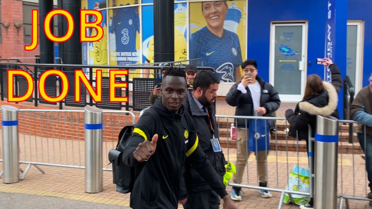 Chelsea goalkeeper Edouard Mendy walking home after the game with Norwich City F.C