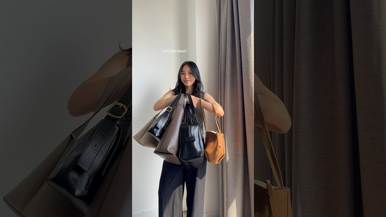 Work shoulder bags that can fit a laptop #workbag #leatherbag #laptopbag #polene #shoulderbag