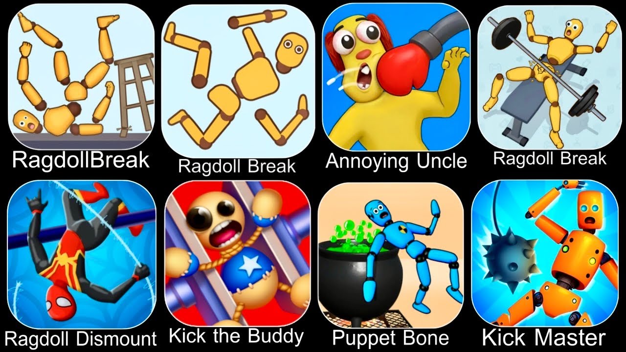 Roblox,Sprunki Survive,Ragdoll Break,Kick the Buddy,Ragdoll Dummy,Annoying Uncle Punch,Kick Loser