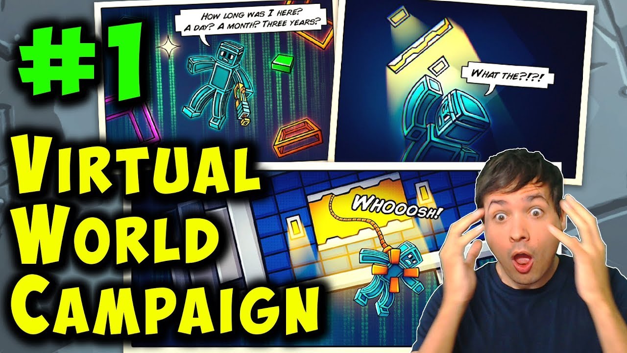 NEW PG3D Campaign: VIRTUAL WORLD - Hard Difficulty Pt #1 Pixel Gun 3D Gameplay