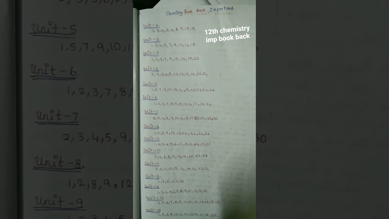 12TH CHEMISTRY IMPORTANT QUESTIONS//BOOK BACK IMPORTANT QUESTIONS