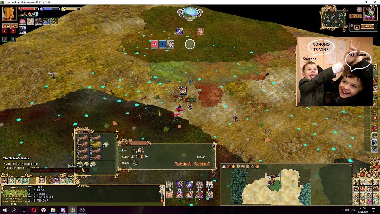 Haven and Hearth Razzbane & Co trying to gank Franti