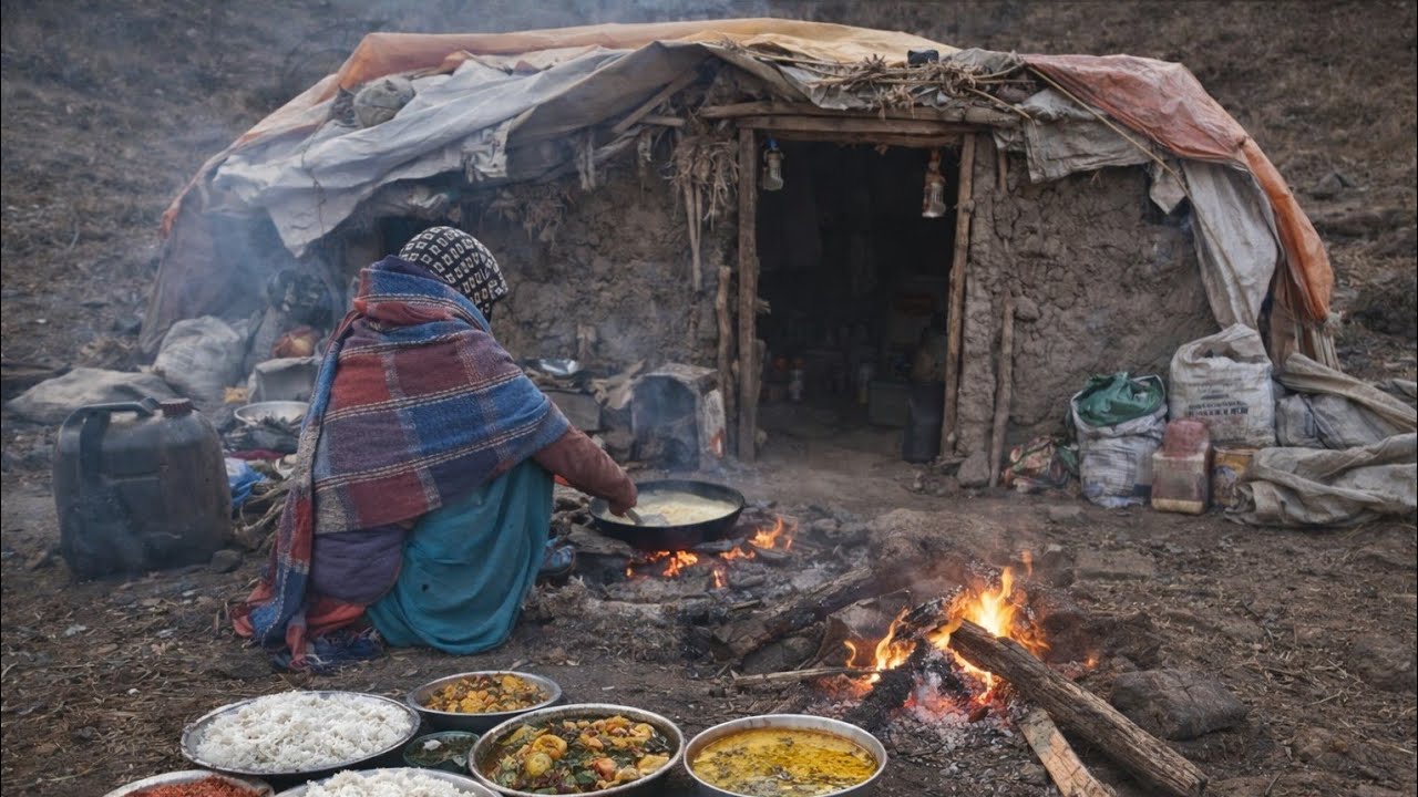 Life of a Poor Rural Woman | Cooking Simple Food in a Small Hut | Harsh Reality of Village Life