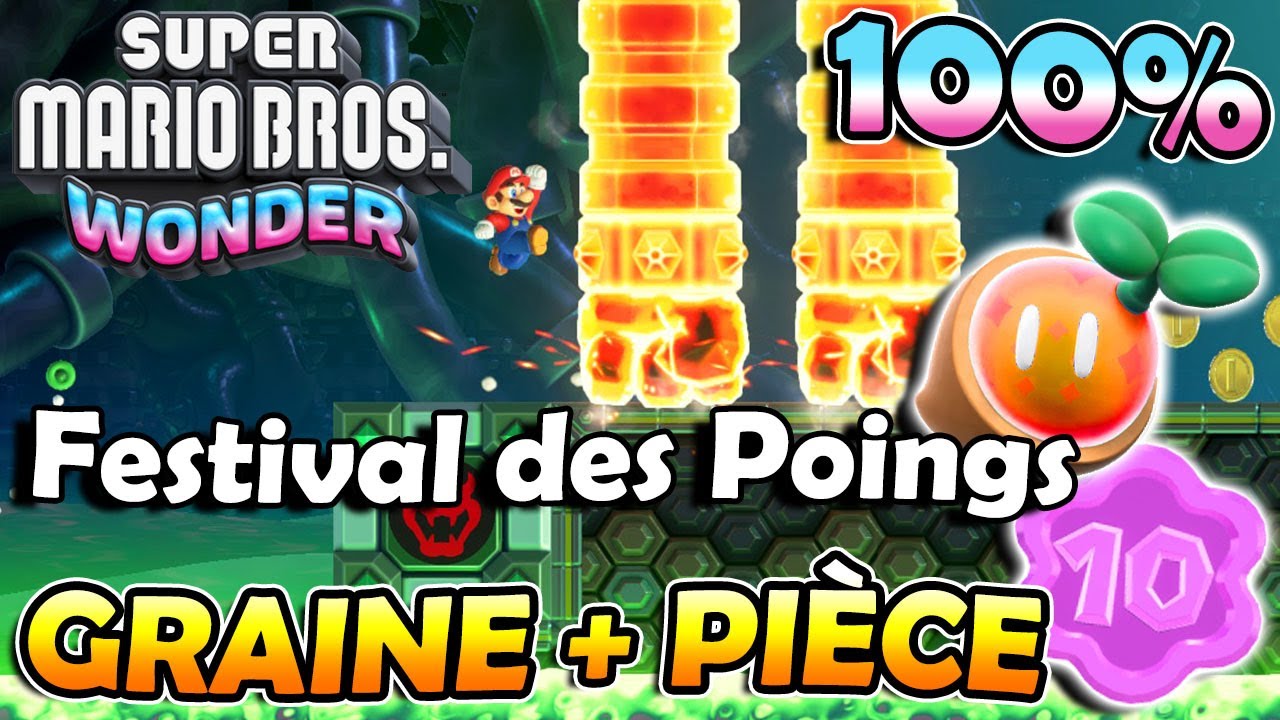 Festival des Poings 100% ( Graine Prodige + Pi&egrave;ce Fleur ) &ndash; &Icirc;les Florales | SUPER MARIO BROS WONDER