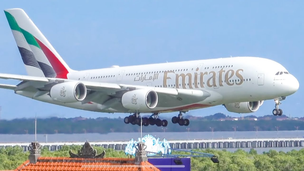 8 BIG PLANES Airbus A380 Landing at BALI I Gusti Ngurah Rai International Airport [DPS]