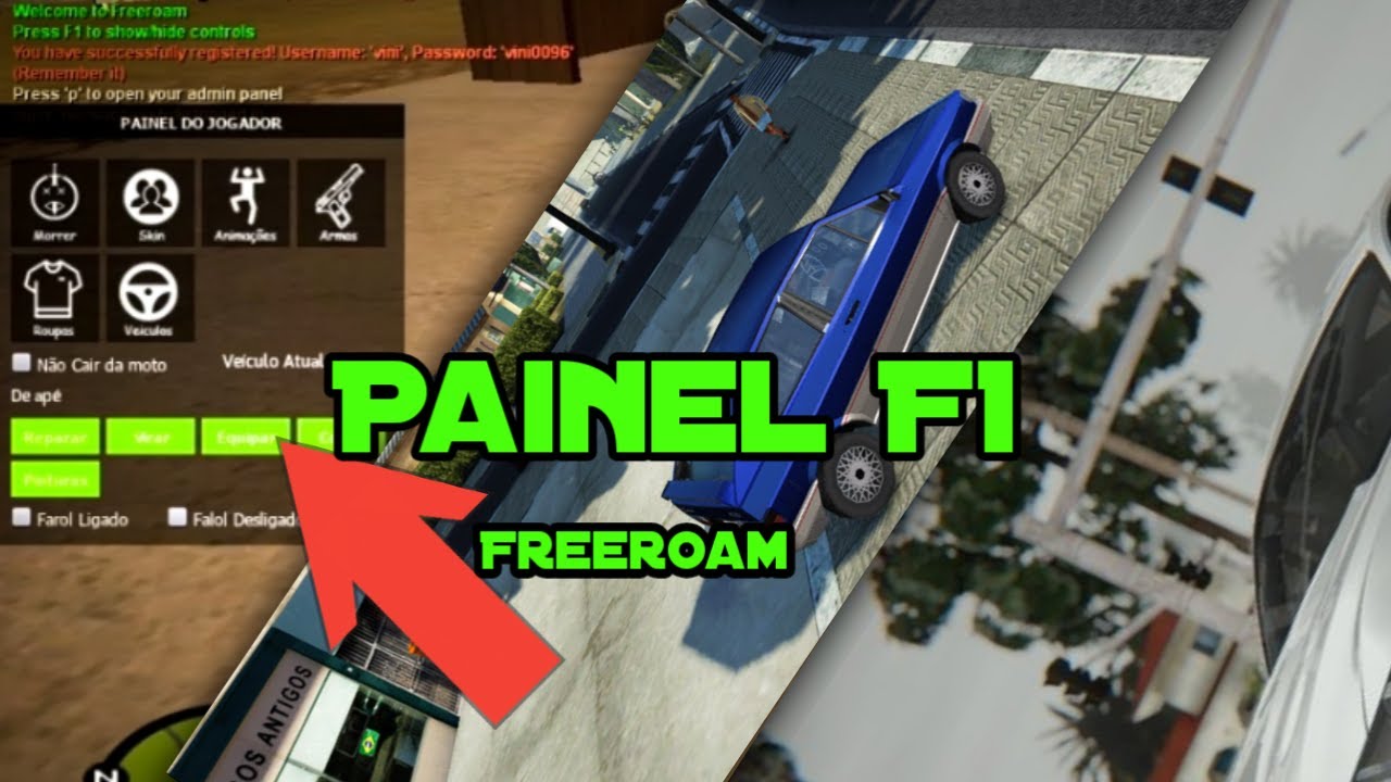 Como configurar o painel F1 do mta!  *Painel Freeroam*