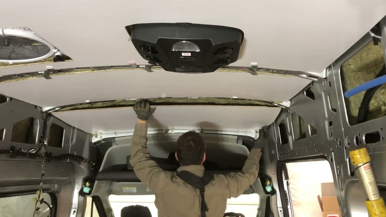 Van ceiling panels, Bruce Vanbuilder, Episode 13, Ford Transit Van build.
