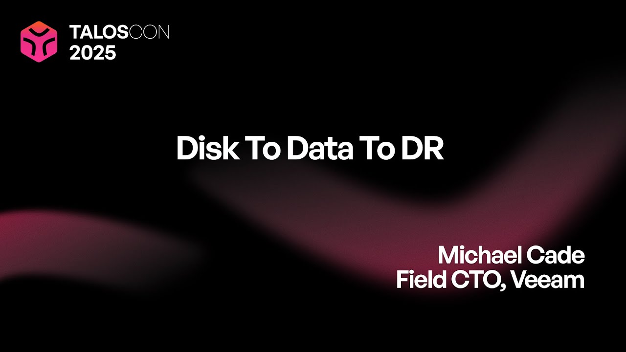 Disk to Data to DR