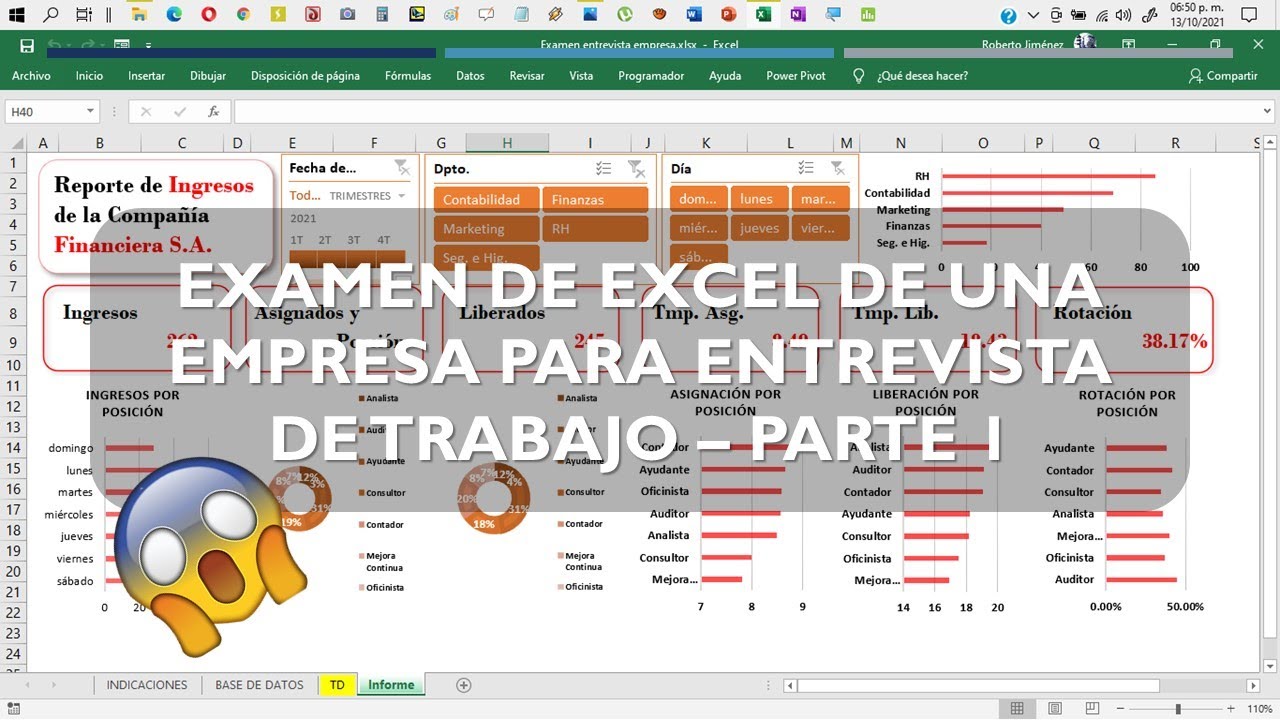 PARTE 1 DE 3 - EXAMEN EN EXCEL DE UNA EMPRESA PARA ENTREVISTA DE TRABAJO