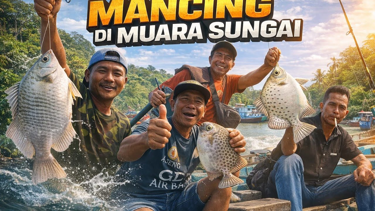 MANCING DI MUARA DAN SUNGAI PANEN IKAN KIPER DAN GURAME