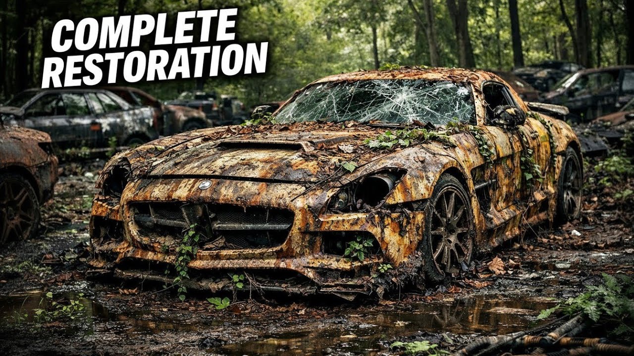 ASMR Car Restoration | Abandoned Solarbeam Yellow Mercedes-Benz SLS AMG Black Series 2014