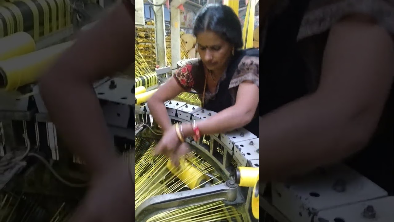 lady loom opretor how to start circular loom#machine#manufacturing#looms#how#automobile#travel#viral