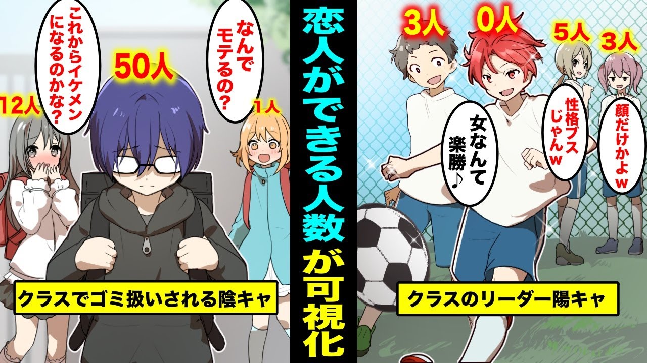 【漫画】人生で「恋人ができる人数」が可視化されたらどうなるのか？人生で付き合う恋人の人数が一瞬でわかる世界とは？