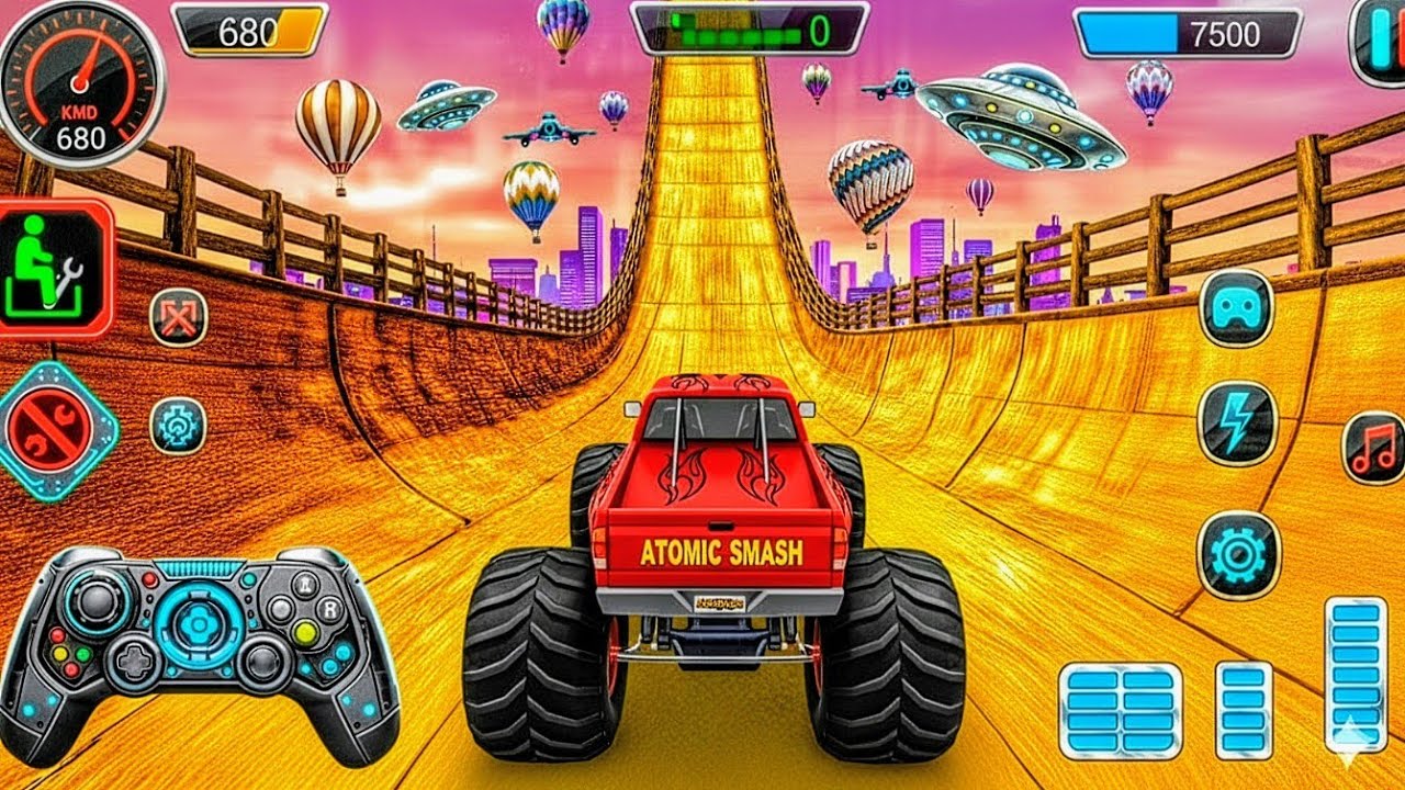 EXTREME Monster Truck Stunt Mayhem on MEGA RAMPS! Car Crashing Gameplay