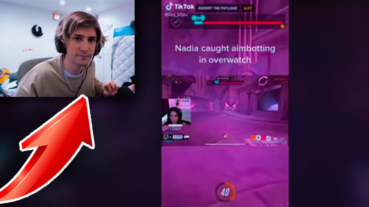 xQc reacts to Nadia caught Aimbotting in Overwatch 2 | xQc