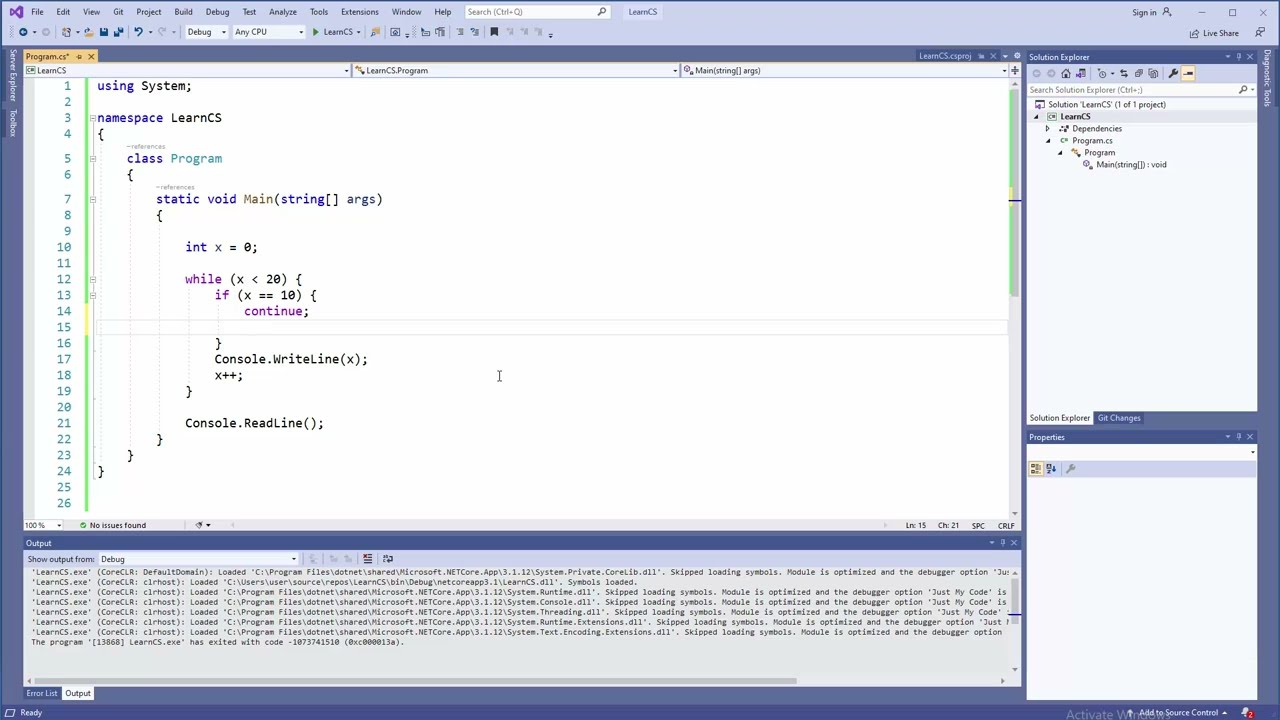 C# Tutorial - 14 - Break & Continue