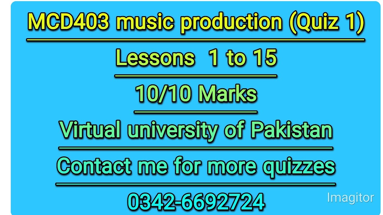Mcd403 Quiz 1 💯 percent Solution
