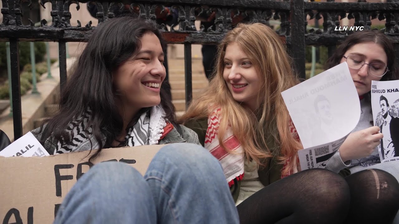 Pro-Palestine Protesters Chain Themselves to Columbia University Gates / April 2nd, 2025