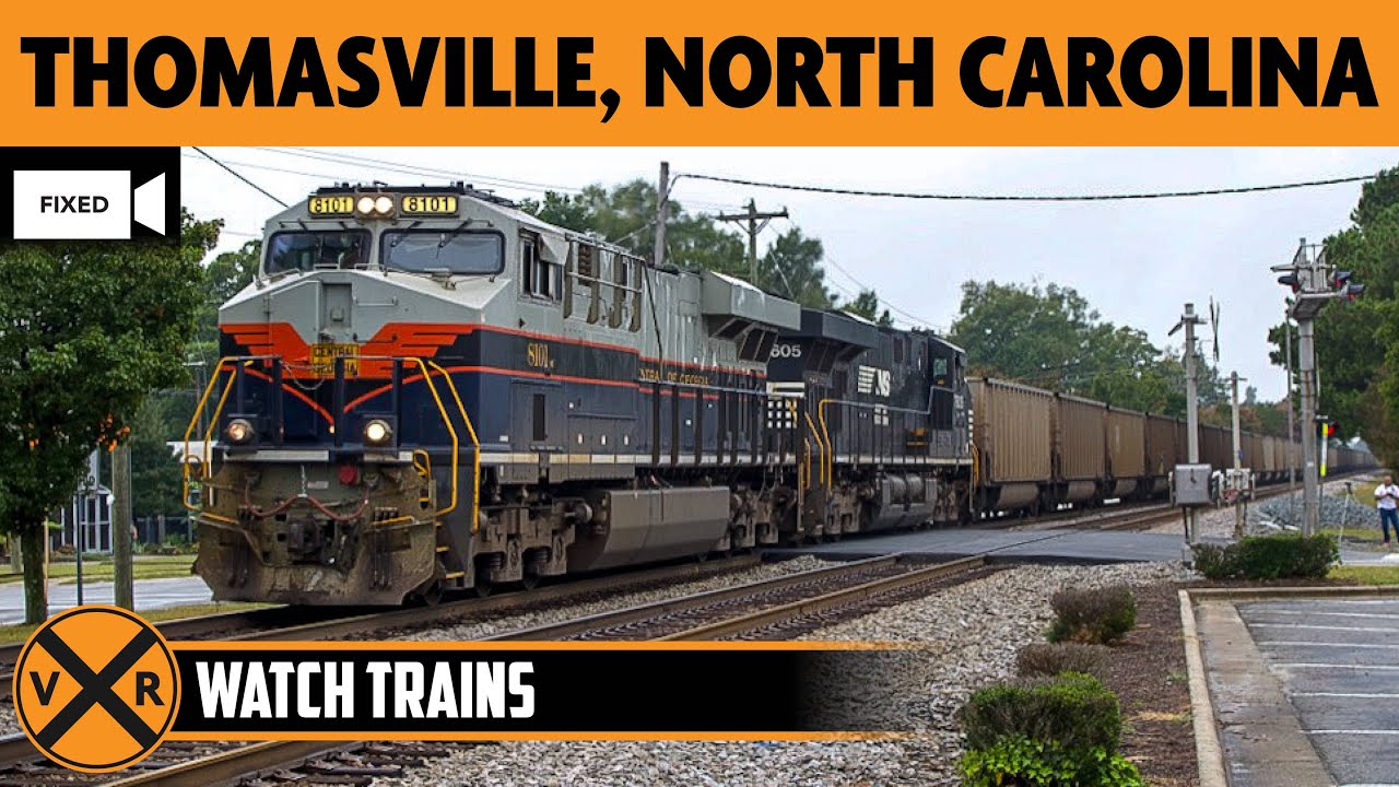 Thomasville, North Carolina, USA | LIVE Train Camera (Fixed View – South)