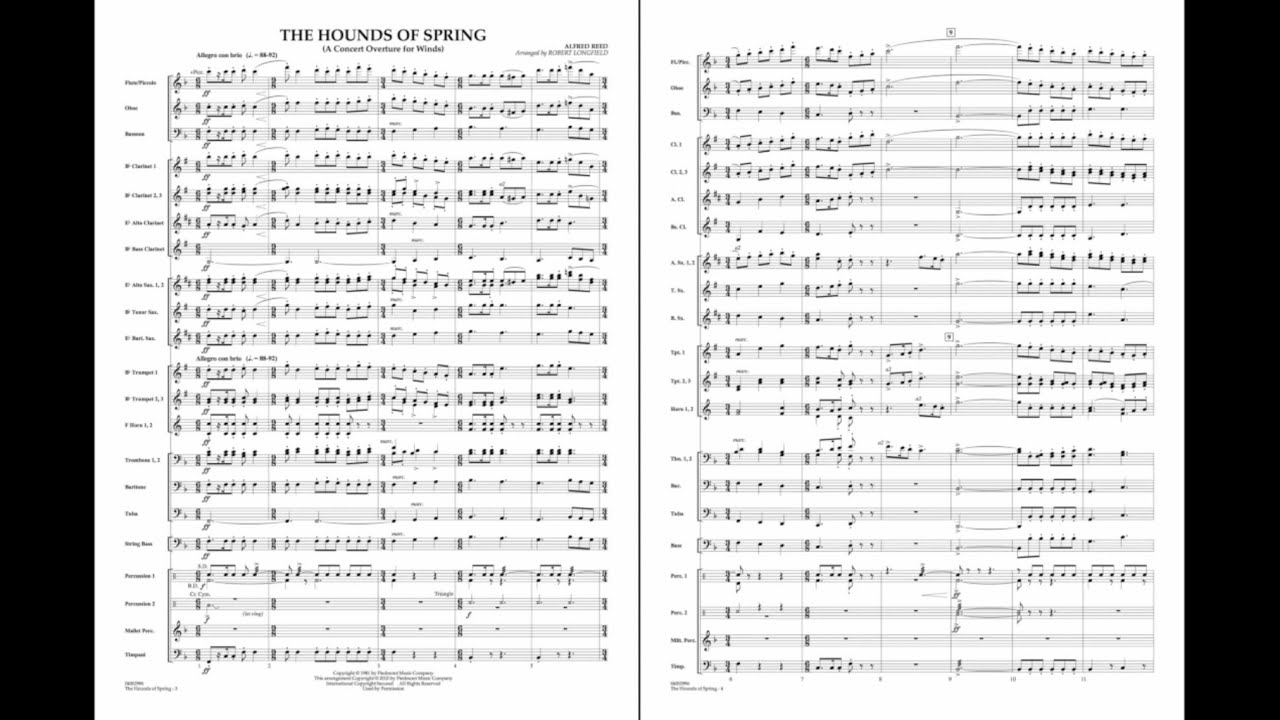 The Hounds of Spring by Alfred Reed/arr. Robert Longfield