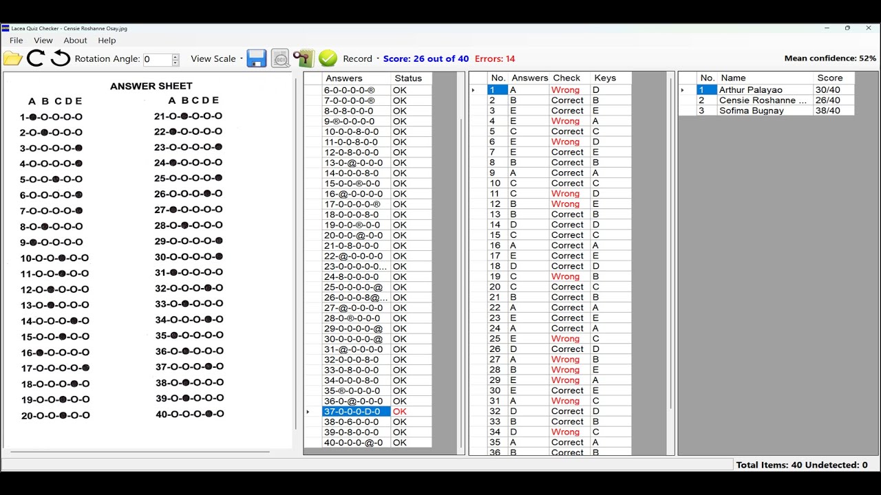 Automated Multiple-Choice Test Checking System