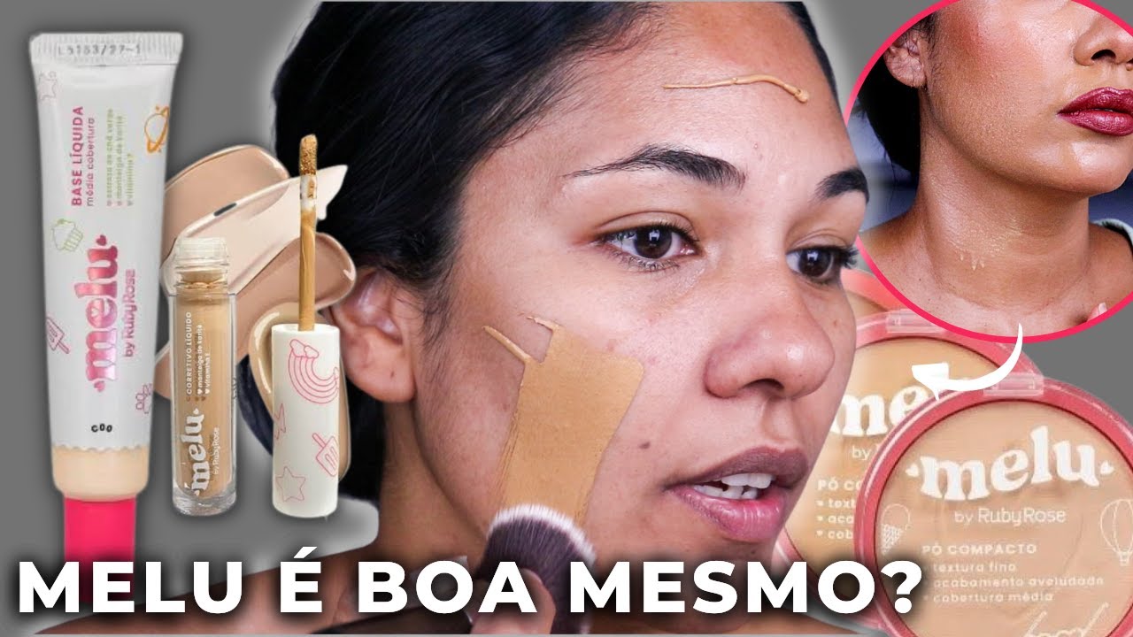 RESENHA BASE, CORRETIVO E PÓ MELU - NOVA MARCA DE MAKE DA RUBY ROSE