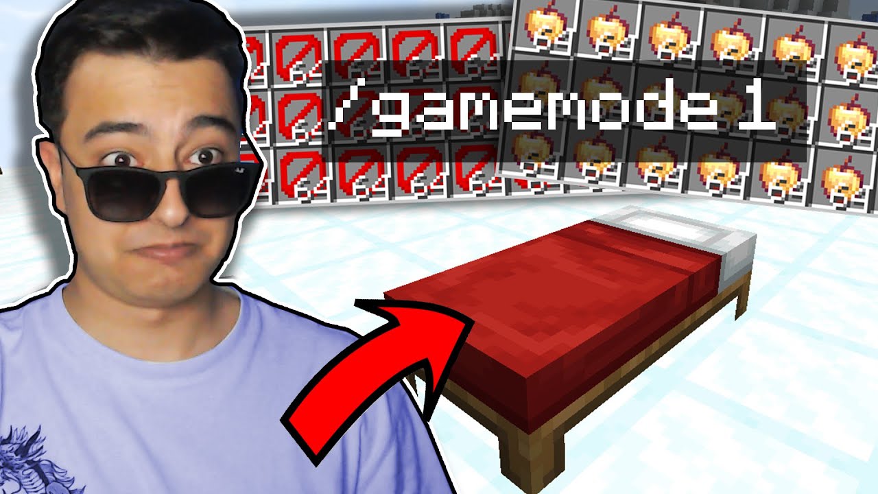 minecraft BEDWARS'ta Gamemode 1 İle TROLLEDİM!