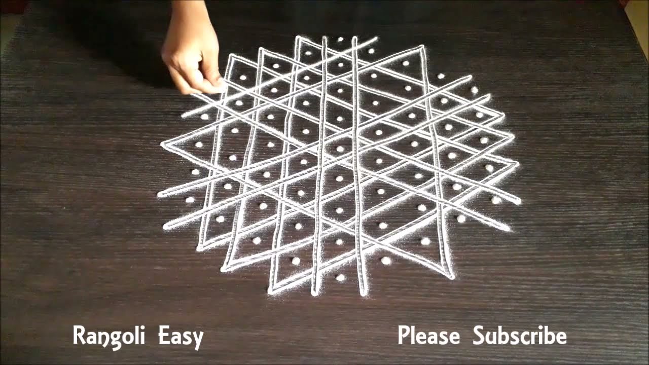 9.5 dots Aishwarya kolam / pooja room kolam / lotus aishwarya kolam muggulu design E3222 Rangolieasy