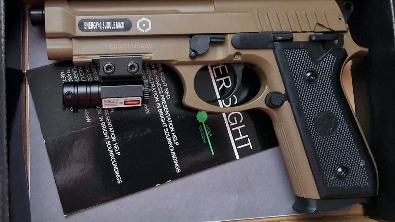Unboxing the CYBERGUN PT92 TAN Airsoft Replica with Laser Sight
