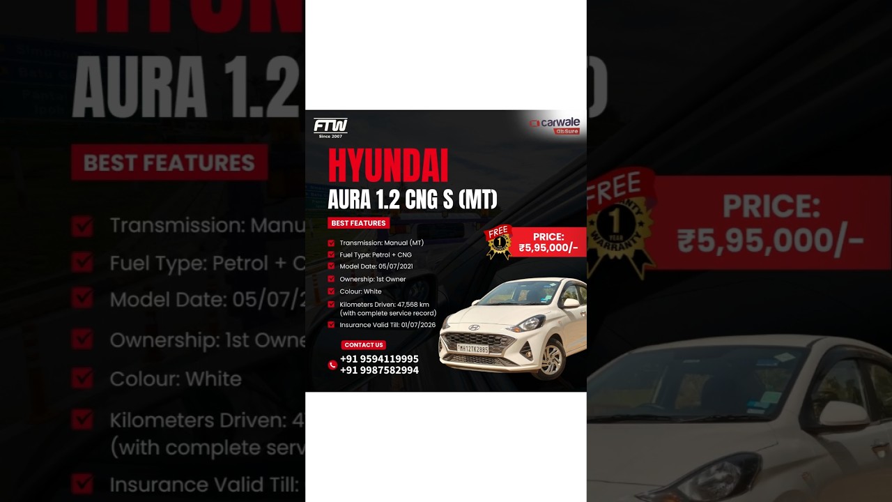 🚗 HYUNDAI AURA 1.2 CNG S (MT) —