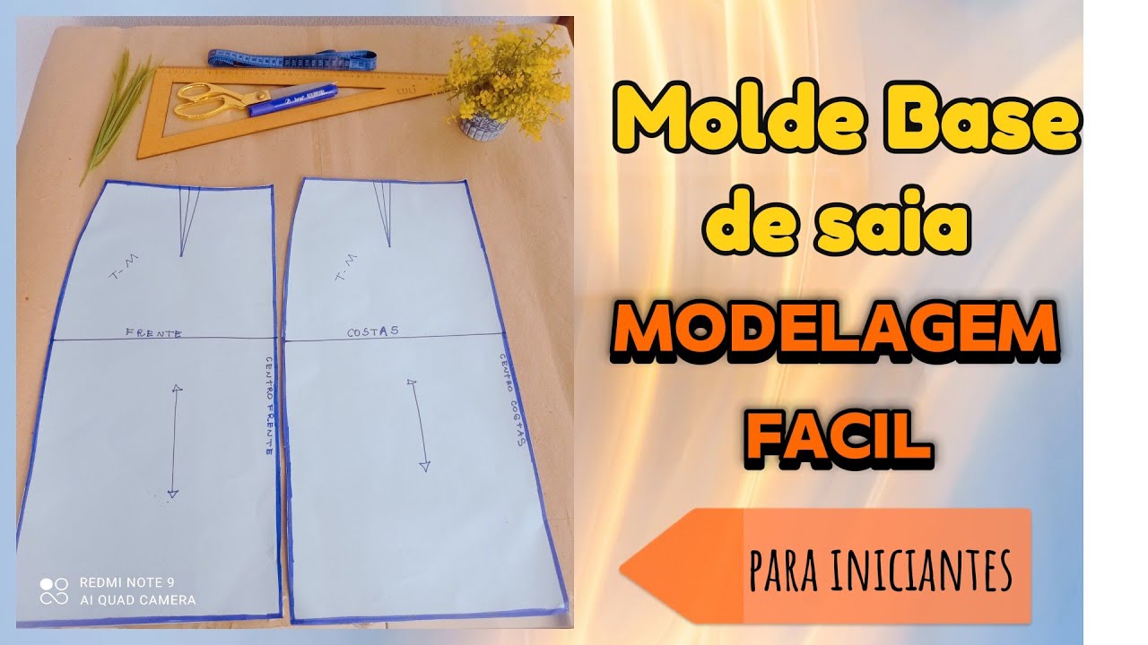 Como fazer molde Base de saia.. modelagem pra iniciantes..super fácil #modelagem