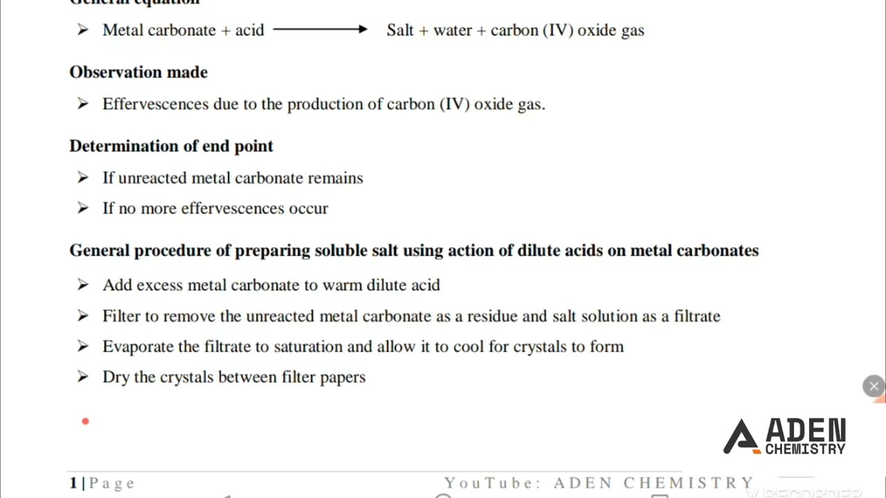 ФОРМА 2: ТЕМА 4: ХИМИЯ СОЛЕЙ: УРОК 5 – Методы получения растворимых солей – Кислота с карбонатом