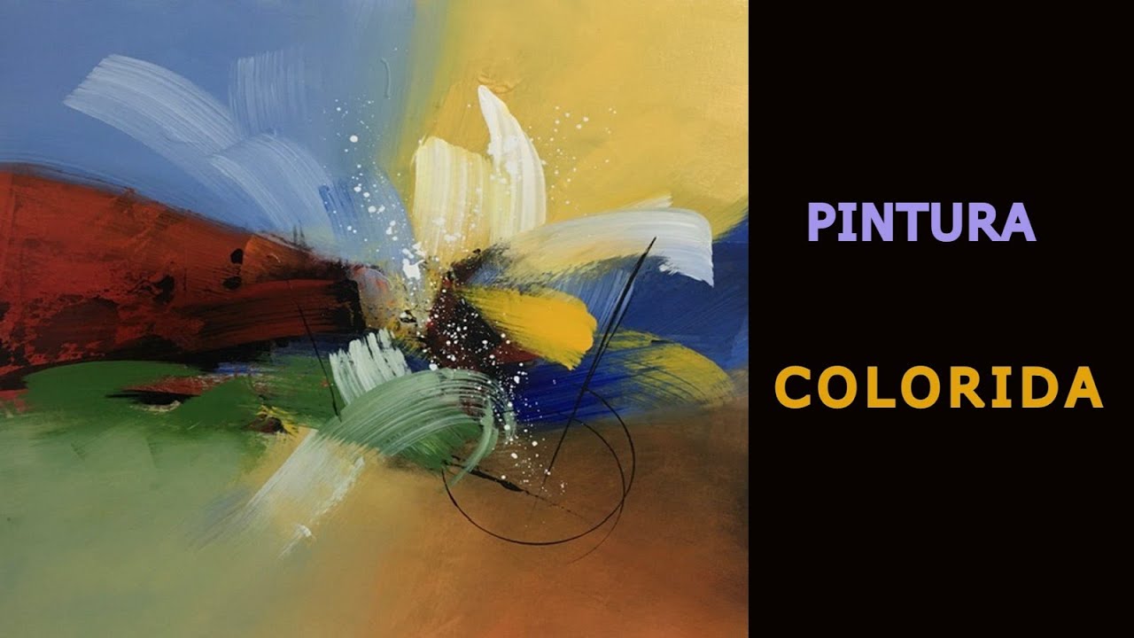 Abstrato colorido - Pintura em tela com tinta acrílica