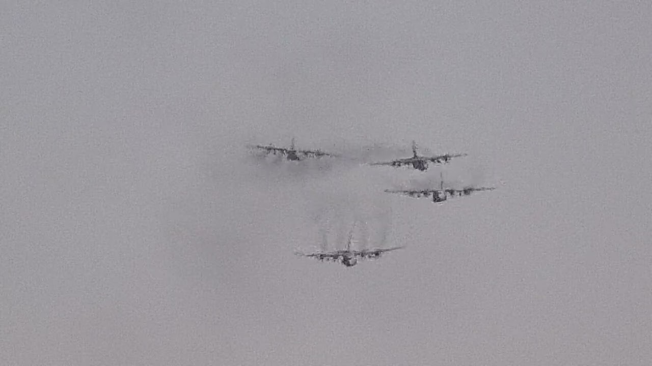 3/20/25 - Flight of four C-130's inbound for 30L at MSP airport