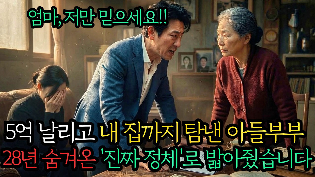 5억 날리고 내 집까지 탐낸 아들부부, 28년 숨겨온 '진짜 정체'로 밟아줬습니다 #시니어사연 #불효자 #사이다복수 #명의도용 #상속권박탈