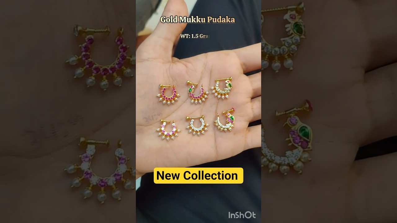 gold nath designs. gold mukku pudaka designs. gold nose rings designs