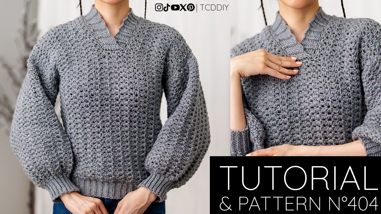 How to Crochet: Collared Sweater | Pattern & Tutorial DIY