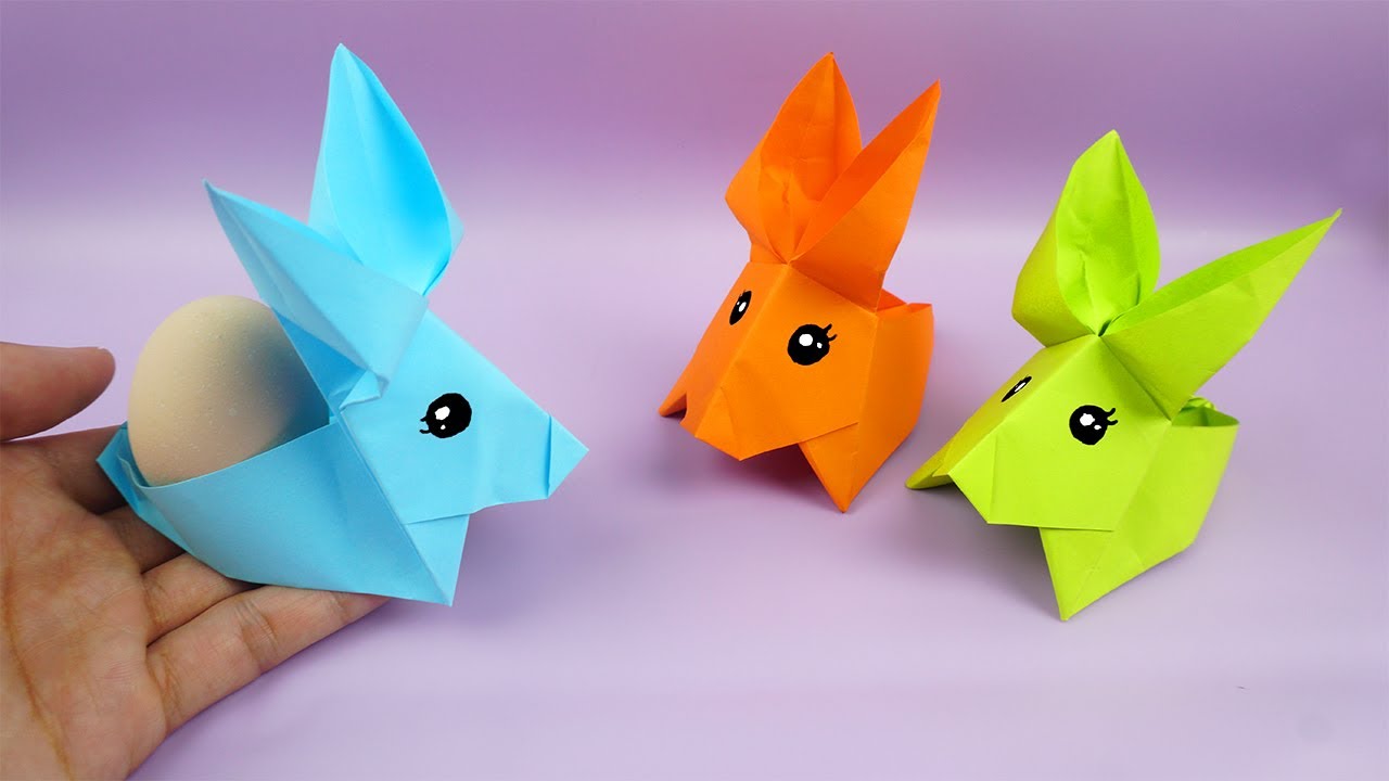 Osterhasen aus papier - Osterkörbchen falten - Basteln mit papier | DIY Bastelideen