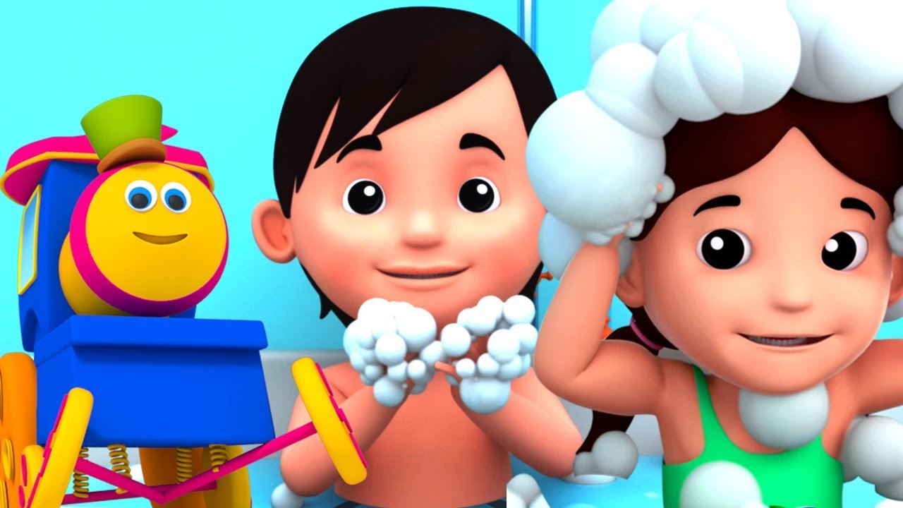 Bob xe lửa | bài ca tắm rửa | bài hát trẻ em tốt nhất | thói quen tốt cho trẻ em | Bob Bath Song