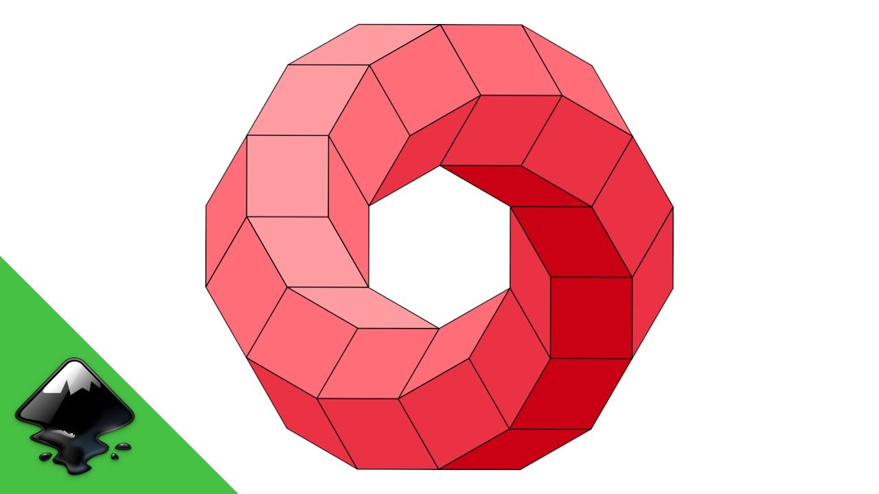 Inkscape: Impossible 3D Toroidal Polyhedron